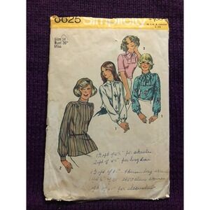 Simplicity Pattern 6625 kitten bow blouse top sz 14